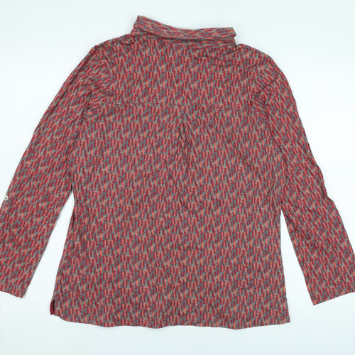 Weird Fish Women's Red Button-Up Geometric Shirt