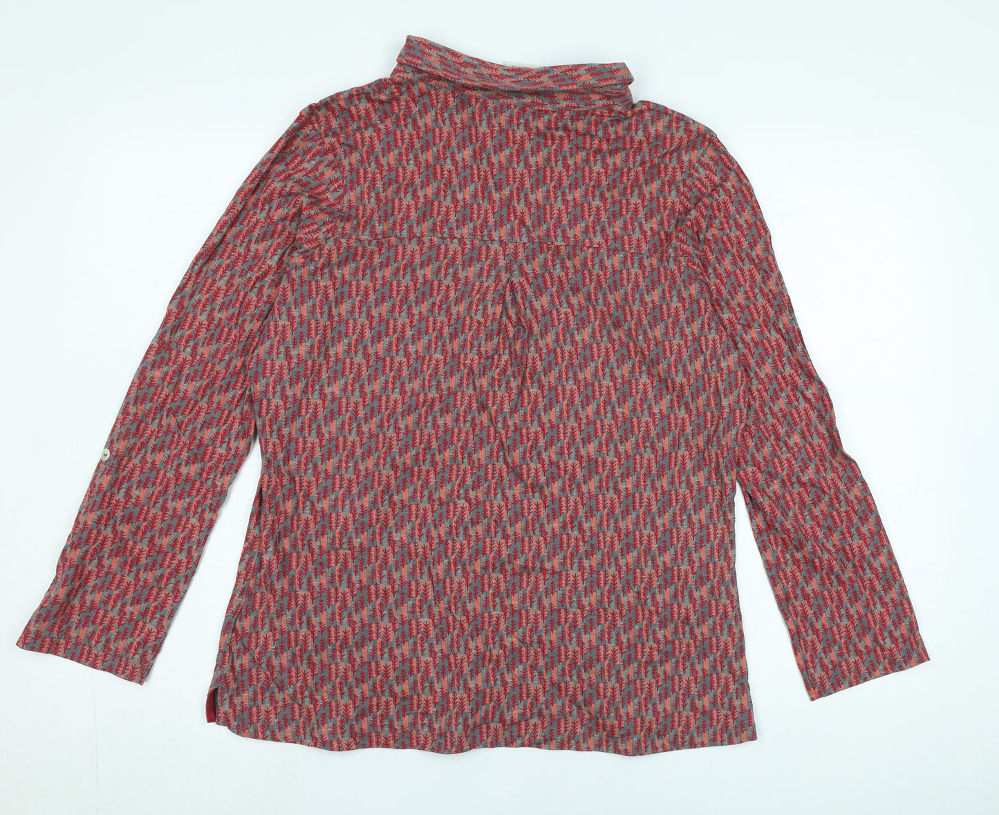 Weird Fish Women's Red Button-Up Geometric Shirt