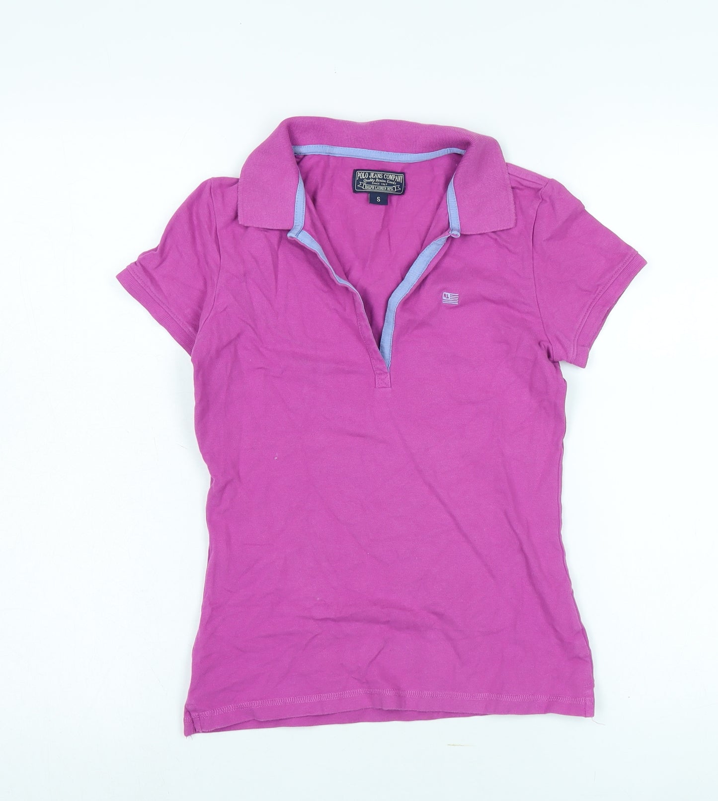 Ralph Lauren Women's Pink Polo Shirt, S, Cotton Stretch