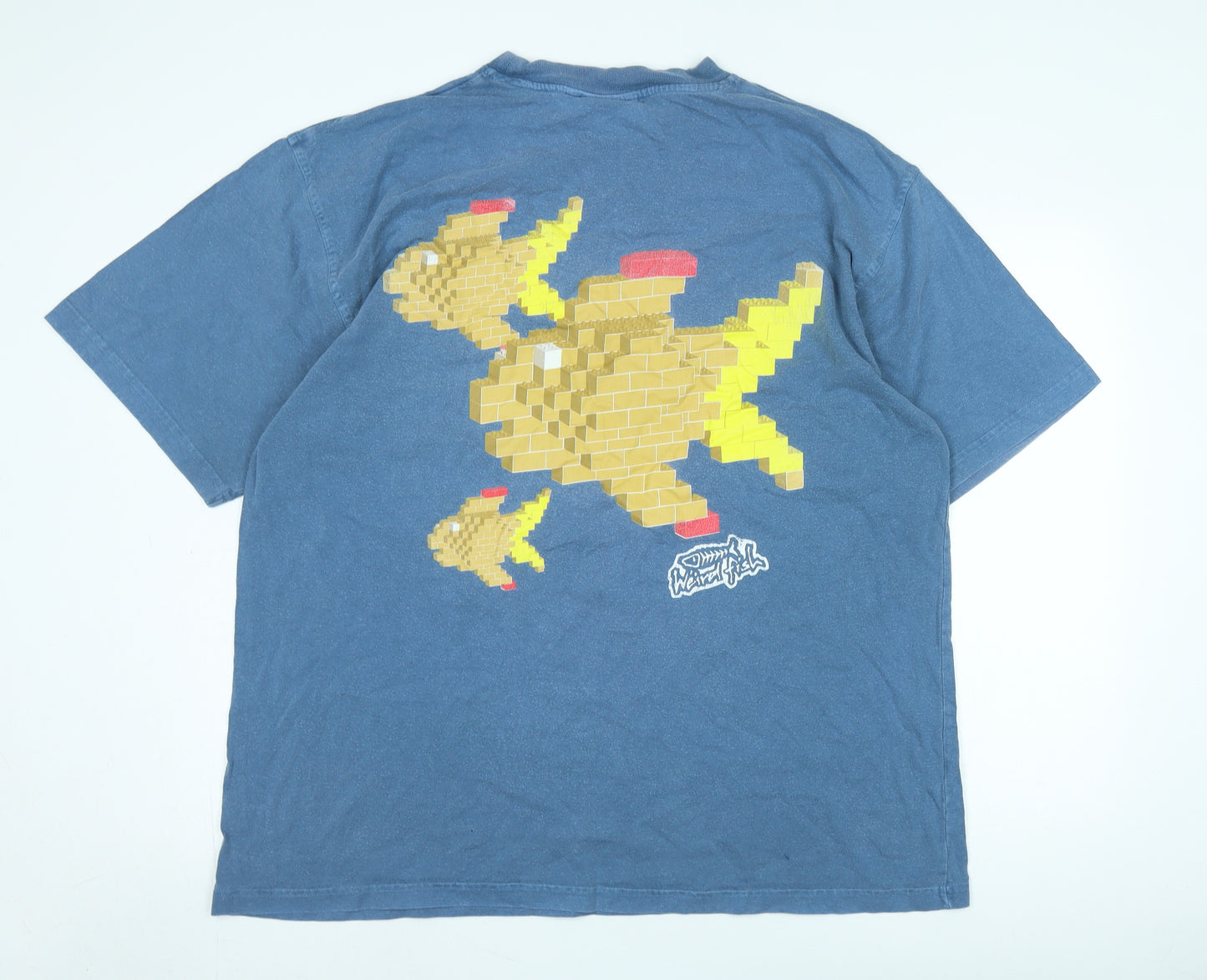 Weird Fish Men's Blue XL Graphic Print T-Shirt
