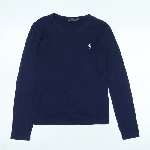 Polo Ralph Lauren Women's Blue Cotton Long Sleeve T-Shirt