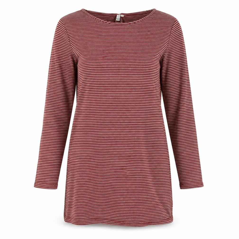 Front view of Komodo Women's Red Striped Shift Dress, size 8