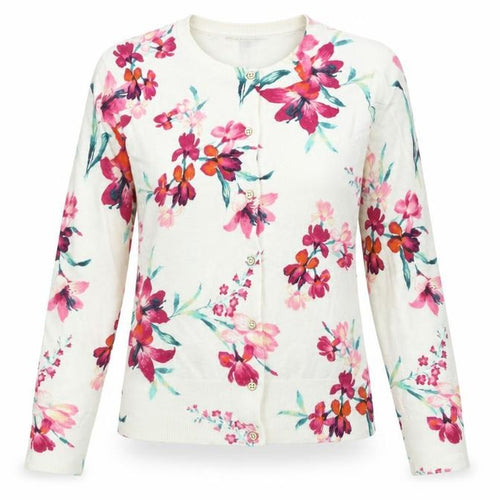 Land's End Women's XS Floral Cardigan, Multicoloured, Petites