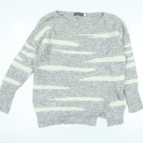 Mint Velvet Women's Grey Striped Pullover Jumper Size 12