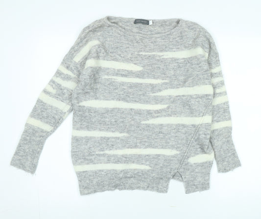 Mint Velvet Women's Grey Striped Pullover Jumper Size 12