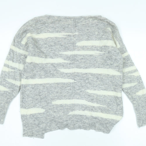 Mint Velvet Women's Grey Striped Pullover Jumper Size 12