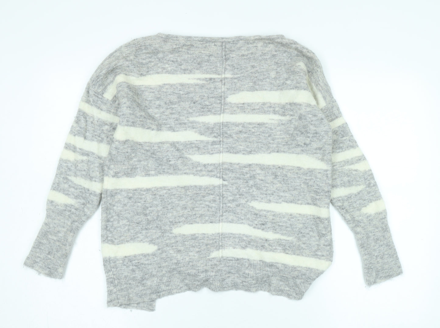 Mint Velvet Women's Grey Striped Pullover Jumper Size 12