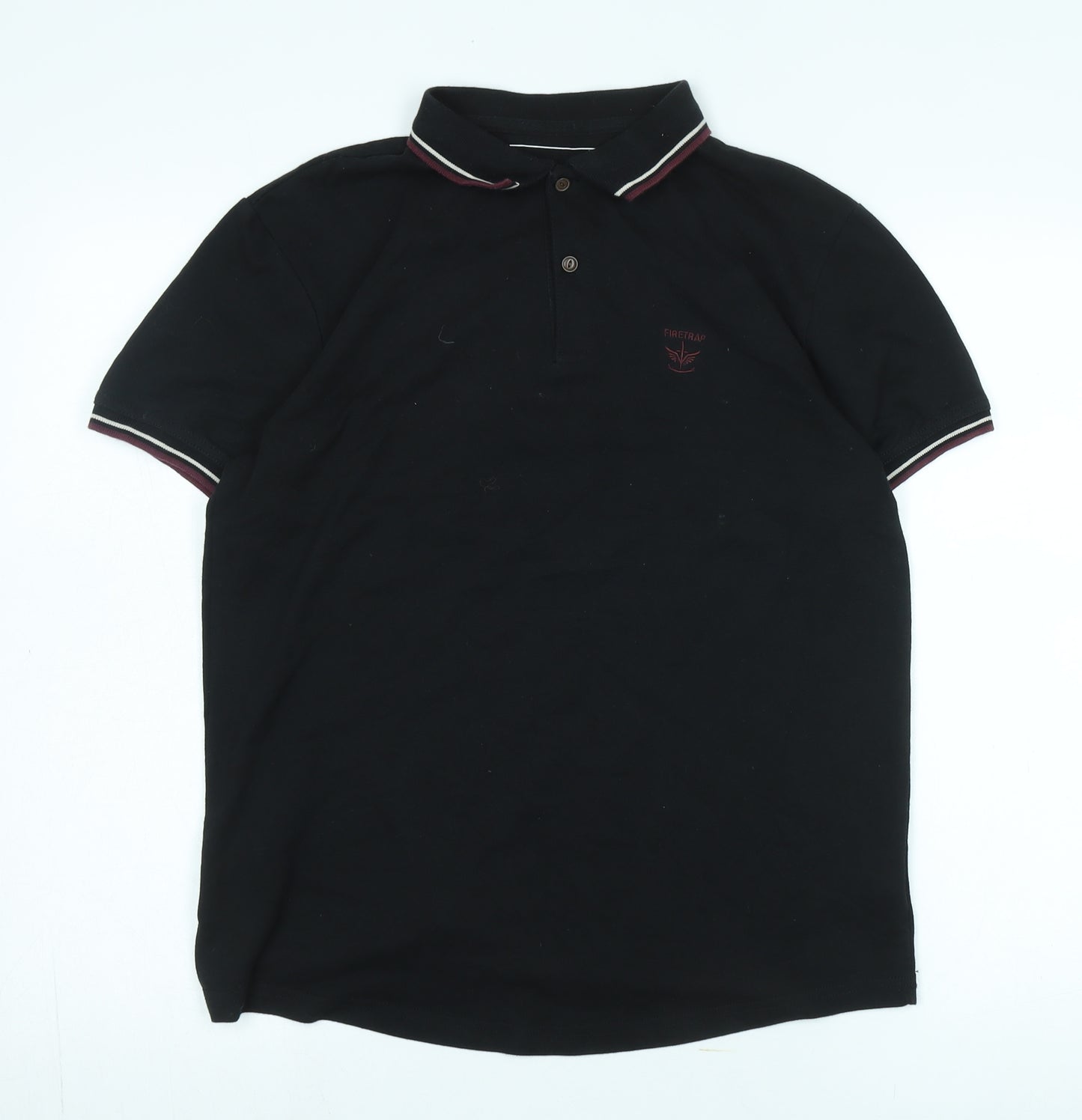 Firetrap Men's Black Polo Shirt Size M