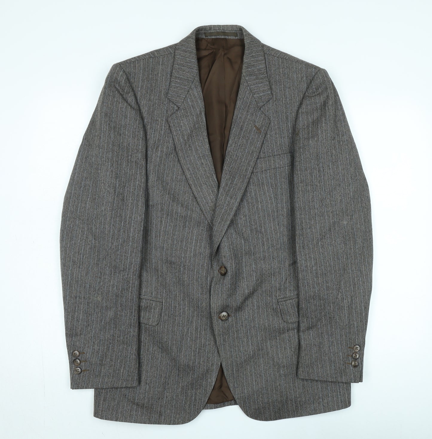 Hepworths Grey Striped Wool Blazer for Men - Size 40R