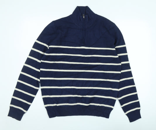 WEAR London Women's Blue Striped Full Zip Jumper M