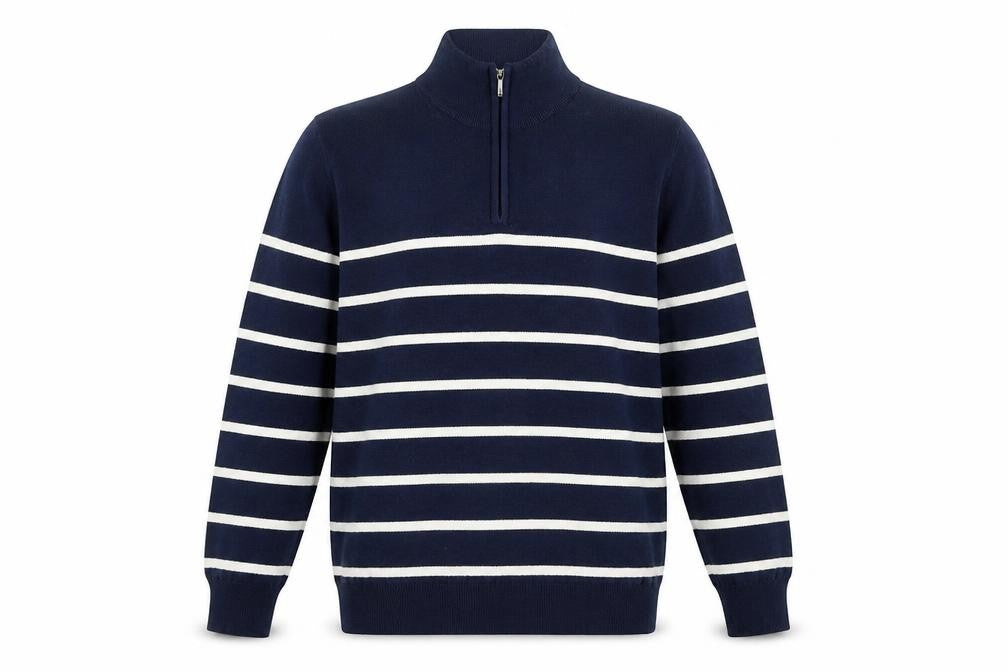 WEAR London Women's Blue Striped Full Zip Jumper M
