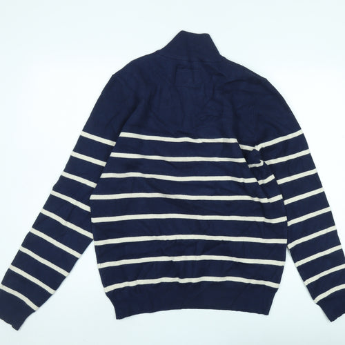 WEAR London Women's Blue Striped Full Zip Jumper M