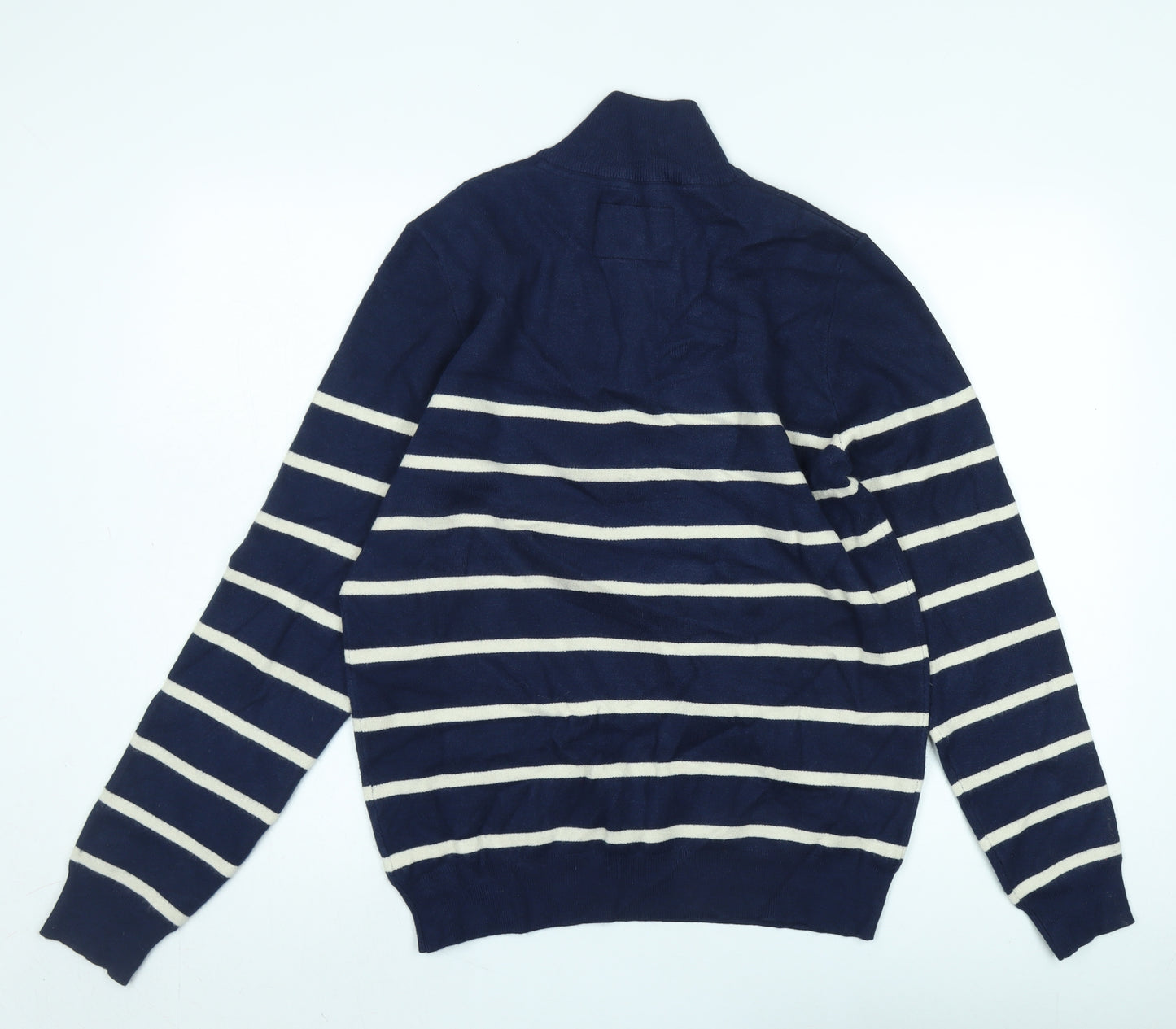 WEAR London Women's Blue Striped Full Zip Jumper M