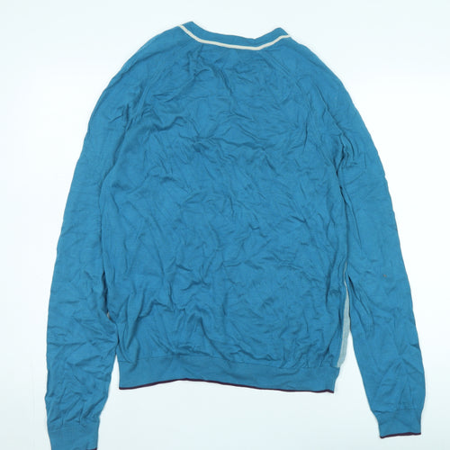 Ted Baker Men's Blue V-Neck Pullover Jumper L