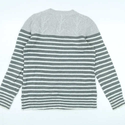 Gap Women’s Grey Striped Pullover Jumper M