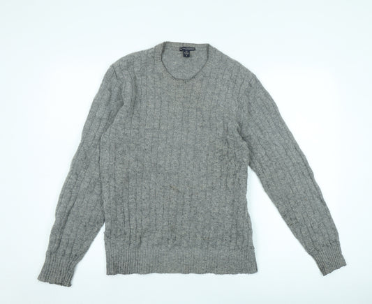 Gap Grey Cable Knit Pullover Jumper - Men's Size S