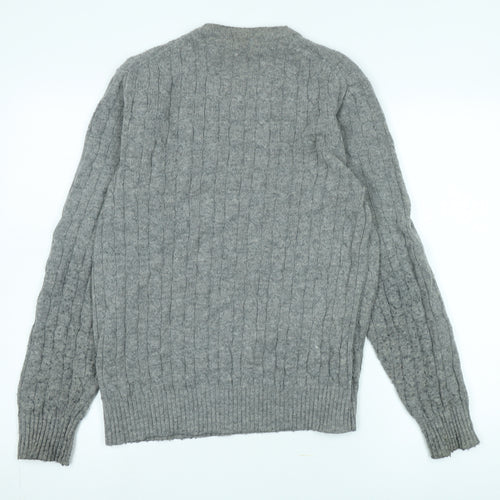 Gap Grey Cable Knit Pullover Jumper - Men's Size S