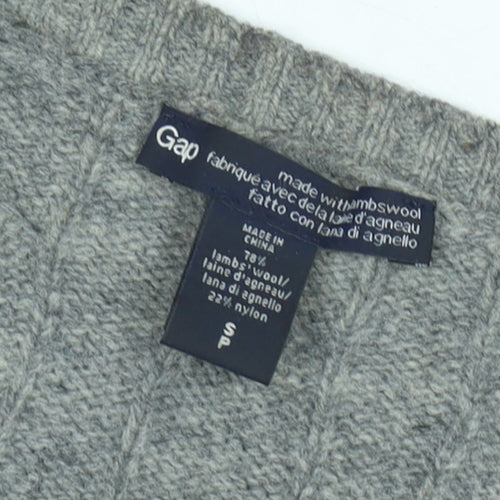 Gap Grey Cable Knit Pullover Jumper - Men's Size S