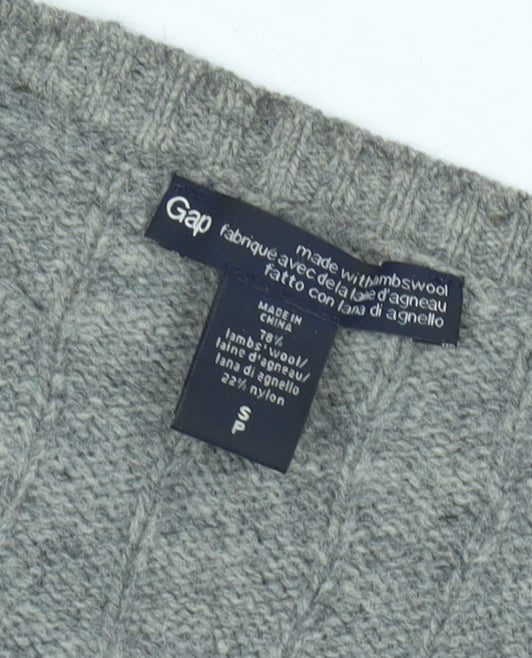 Gap Grey Cable Knit Pullover Jumper - Men's Size S