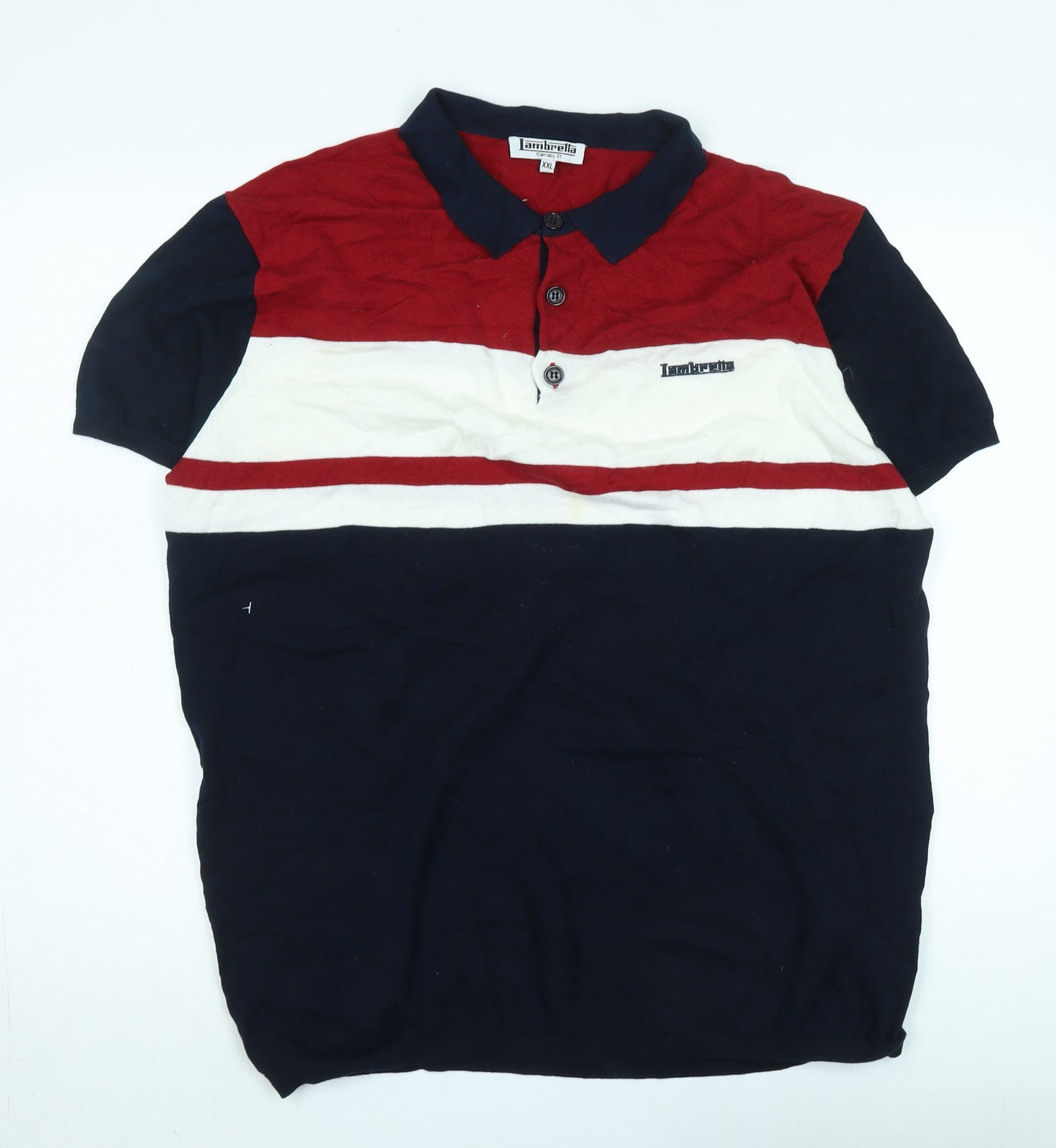 Lambretta Men's Red Collared 2XL Henley Jumper