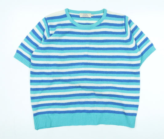 Honor Millburn Women's Blue Striped Knit Jumper L