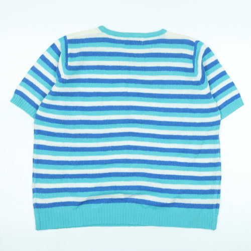 Honor Millburn Women's Blue Striped Knit Jumper L