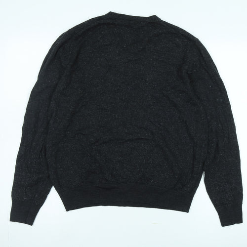 Uniqlo Women's Black Wool V-Neck Pullover Jumper