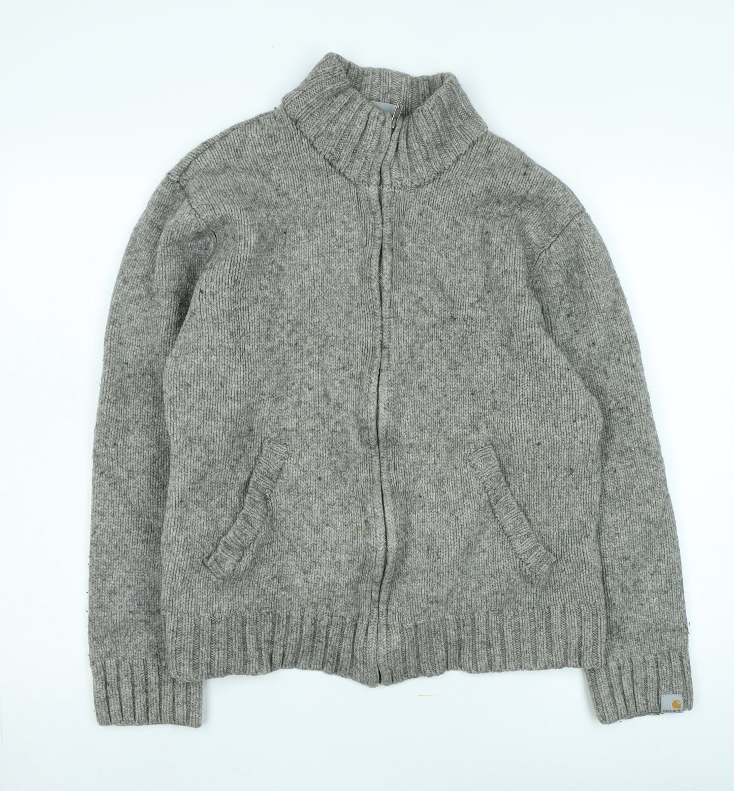 Carhartt Men's Grey XL Full Zip Wool Jumper