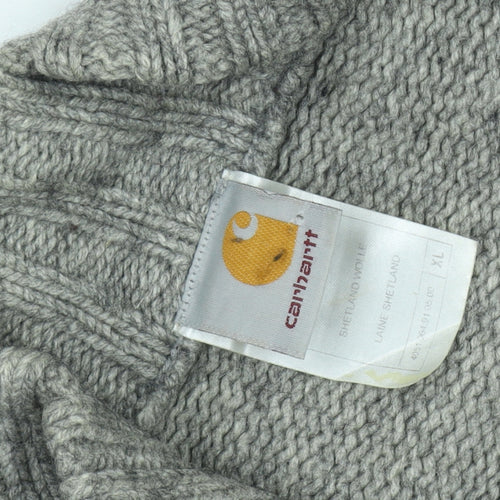 Carhartt Men's Grey XL Full Zip Wool Jumper