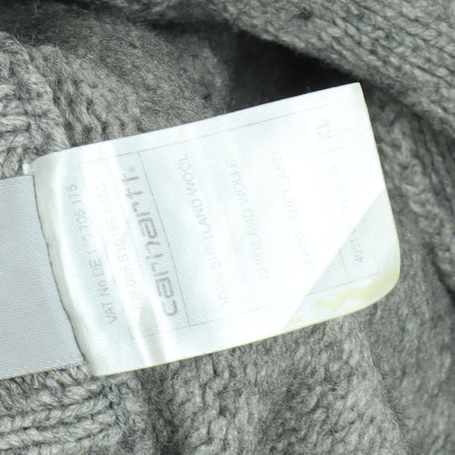 Carhartt Men's Grey XL Full Zip Wool Jumper