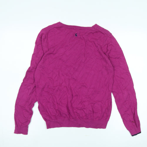 Joules Women's Pink Jumper Crew Neck Size 10 Knitwear