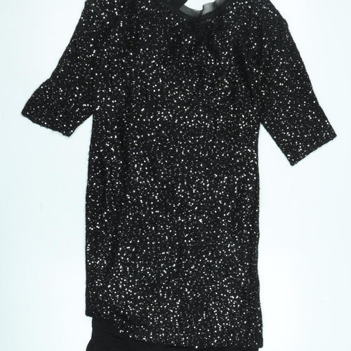 Monsoon Women's Black Sequin Sheath Dress S