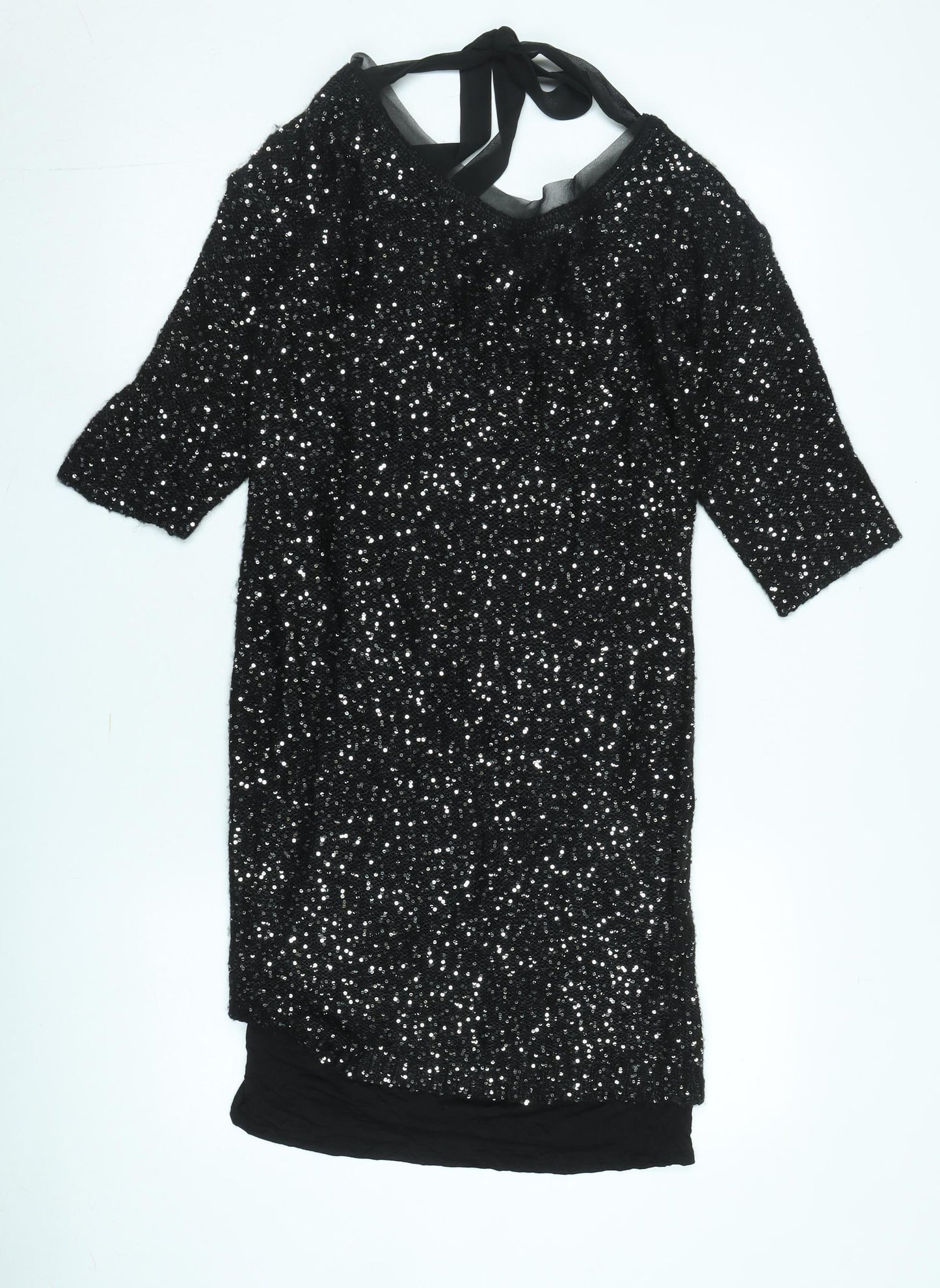 Monsoon Women's Black Sequin Sheath Dress S