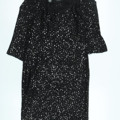Monsoon Women's Black Sequin Sheath Dress S