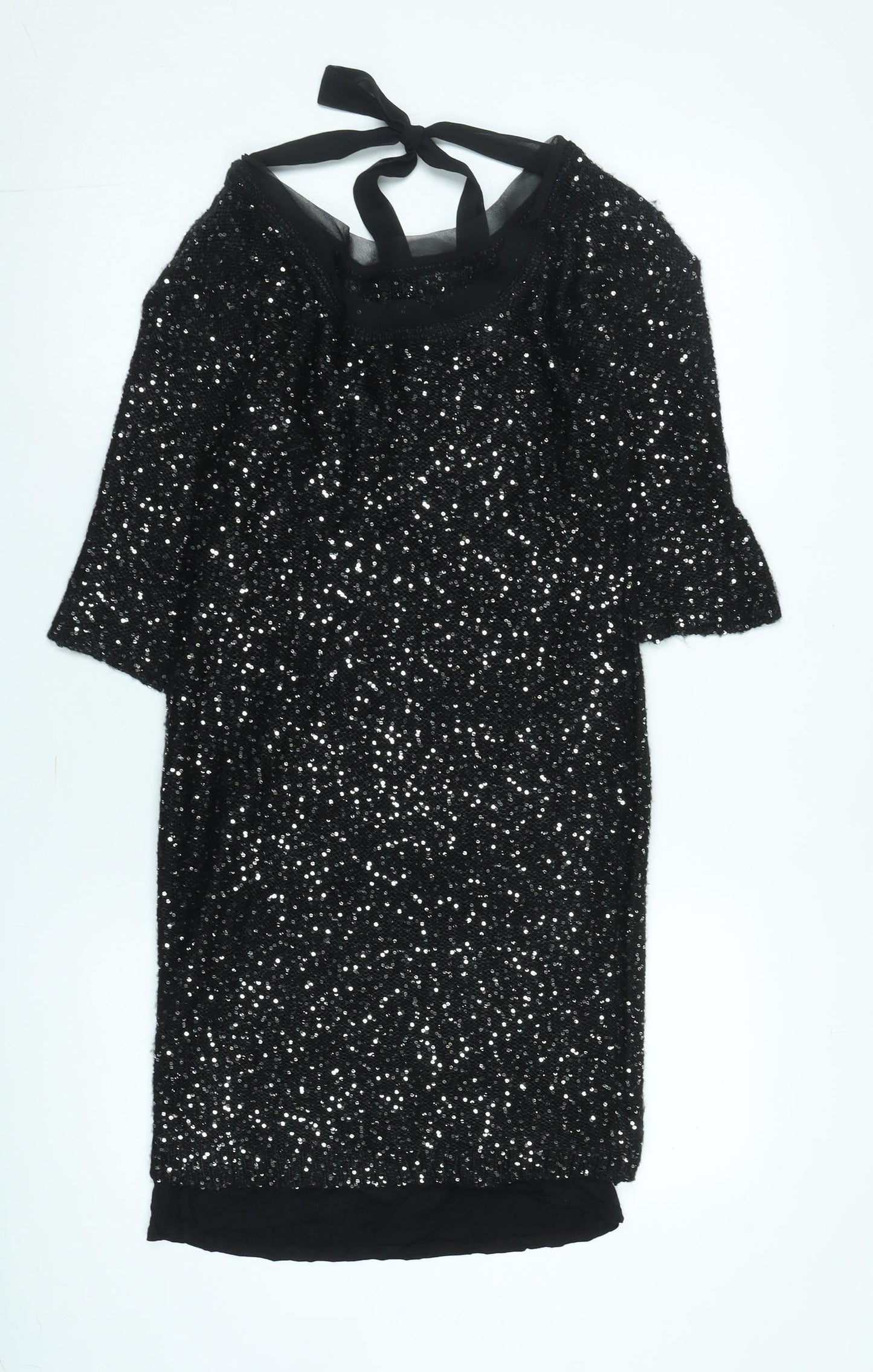 Monsoon Women's Black Sequin Sheath Dress S
