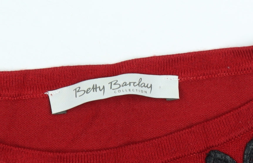 Betty Barclay Women's Red Pullover Jumper Size 10