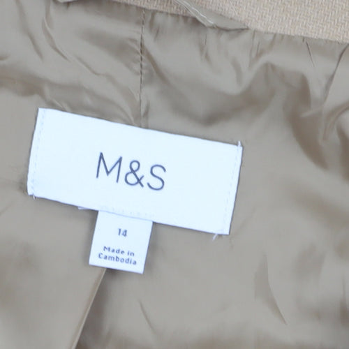 Marks and Spencer Beige Pea Coat Women Size 14