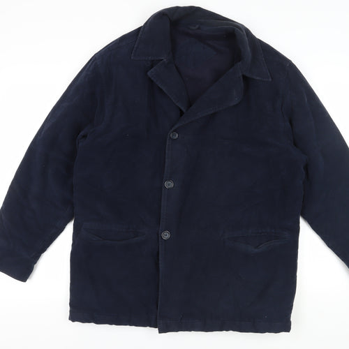 BHS Men's Blue Mid-Length Overcoat M