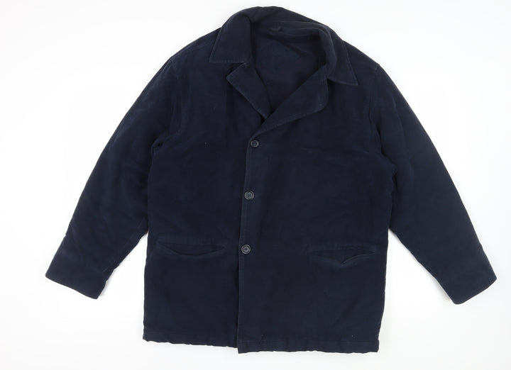 BHS Men's Blue Mid-Length Overcoat M