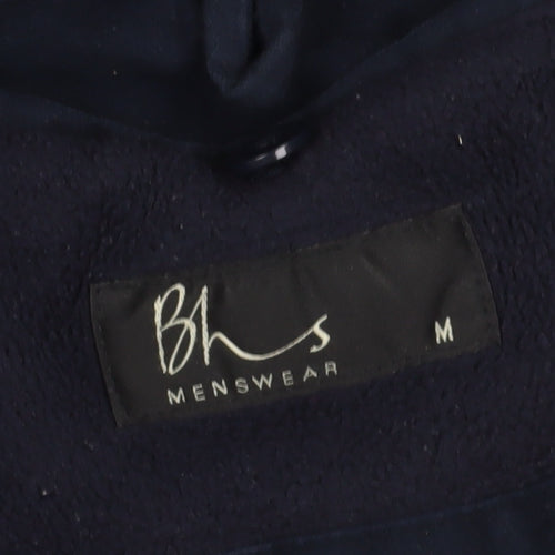 BHS Men's Blue Mid-Length Overcoat M
