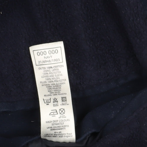 BHS Men's Blue Mid-Length Overcoat M