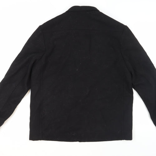 H&M Men's Black Wool Blend Jacket, Size M, Casual Wear