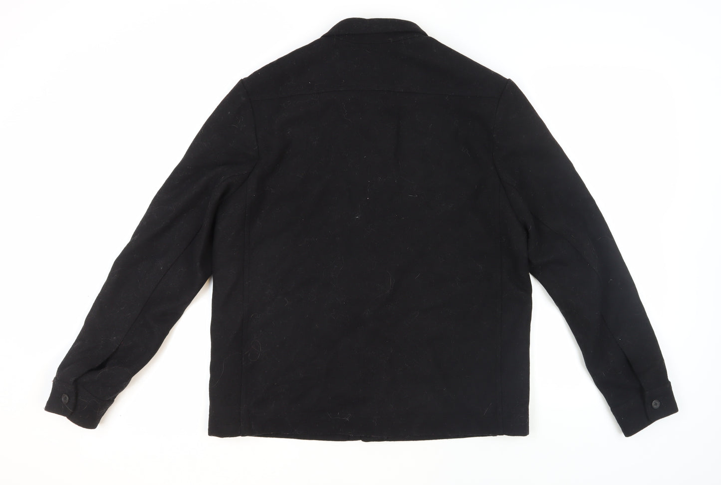 H&M Men's Black Wool Blend Jacket, Size M, Casual Wear