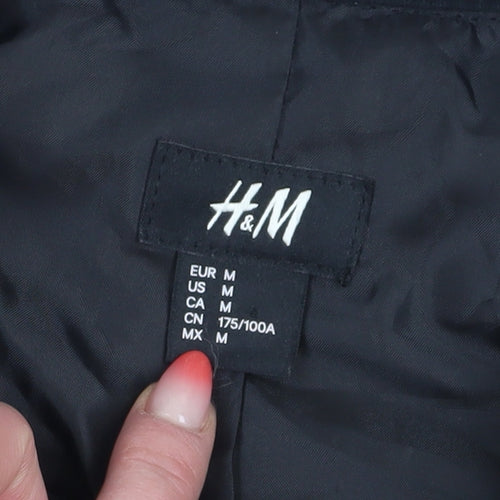 H&M Men's Black Wool Blend Jacket, Size M, Casual Wear