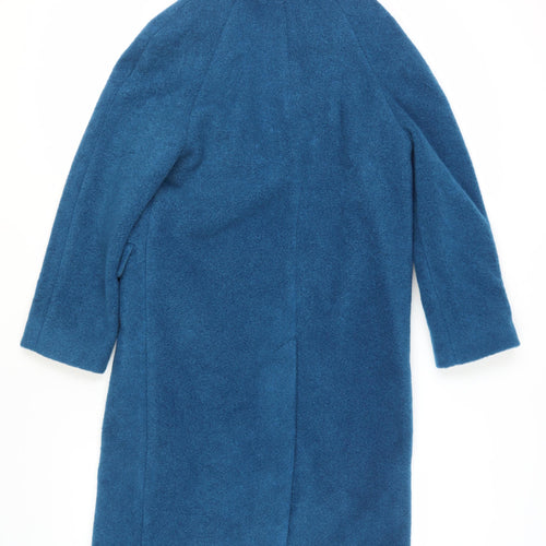 Marks and Spencer Women's Blue Wool Overcoat, Size 6