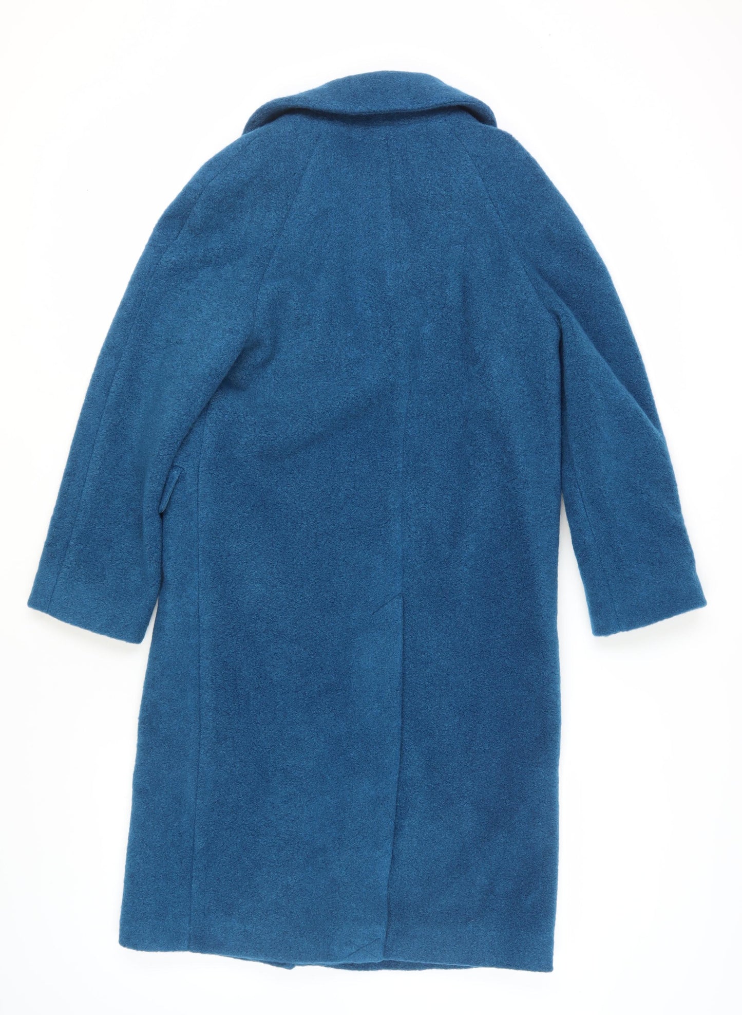 Marks and Spencer Women's Blue Wool Overcoat, Size 6