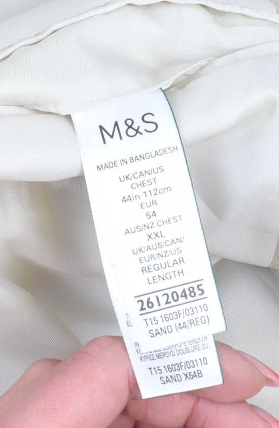 Marks and Spencer Men's Beige Linen Blazer 44R