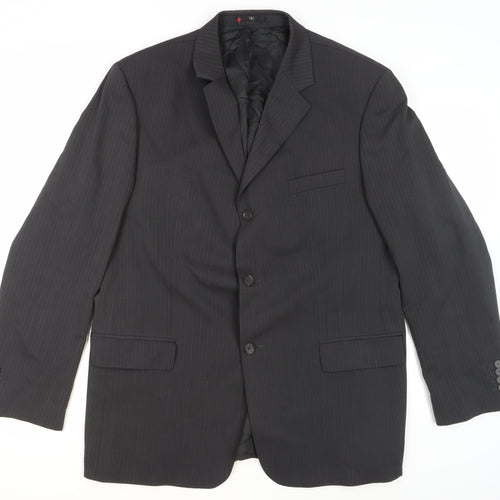 Ciro Citterio Men's Black 44L Striped Blazer
