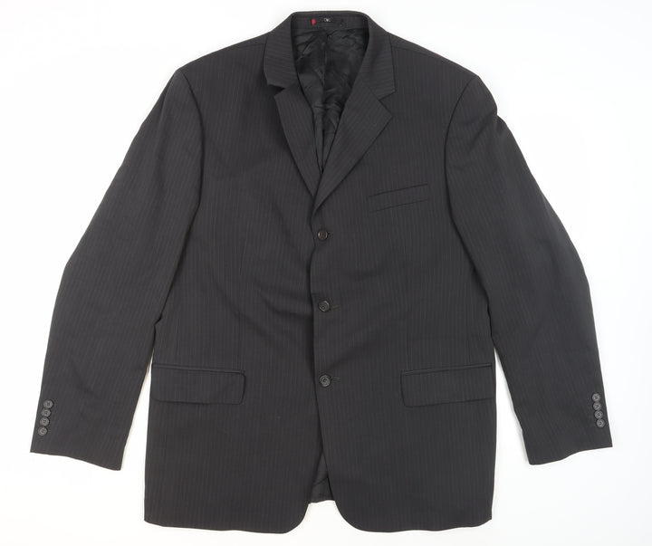 Ciro Citterio Men's Black 44L Striped Blazer