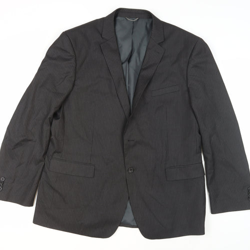 Jack Reid Men's Grey Striped Blazer Size 46